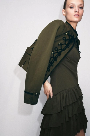 Короткое платье с воланами- Заказать в России