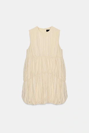 Платье со сборками и объемным низом- Заказать в России