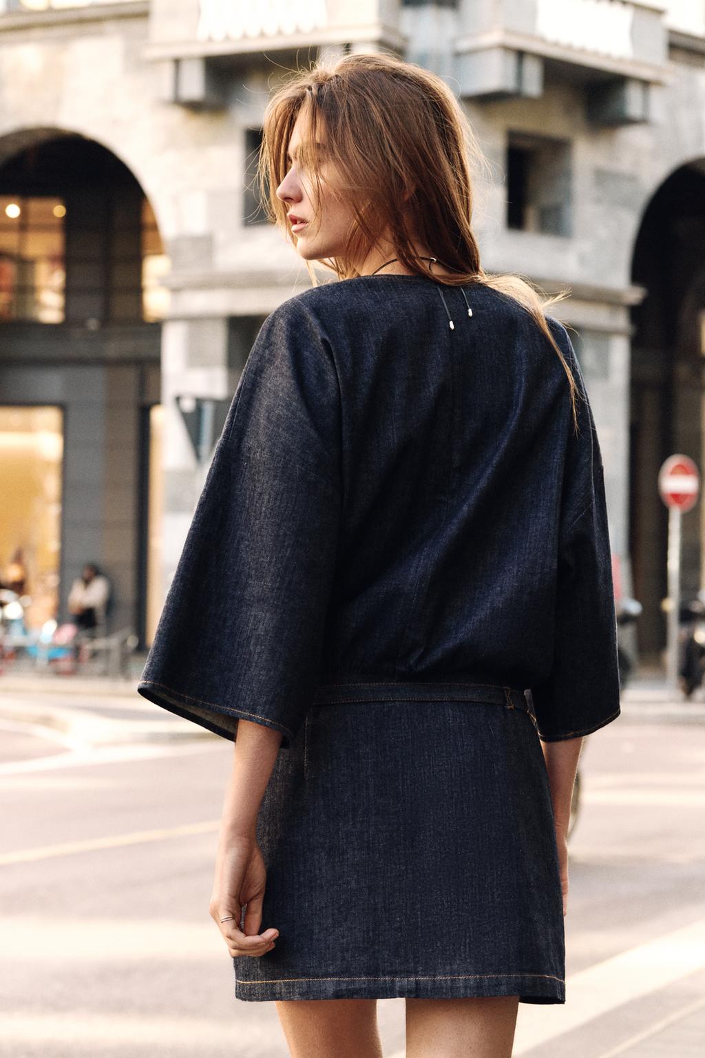 КОРОТКОЕ ДЖИНСОВОЕ ПЛАТЬЕ Z1975 С РЕМНЕМ