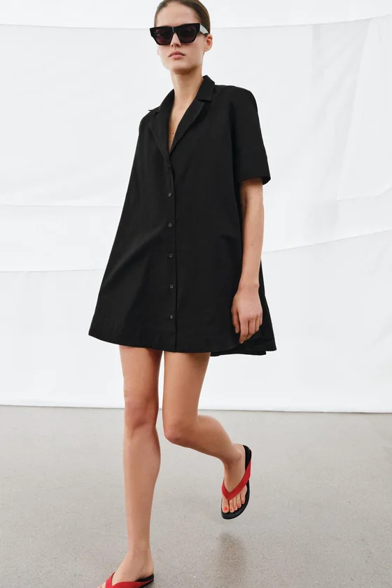 КОРОТКОЕ ПЛАТЬЕ ИЗ ПОПЛИНА — коллекция Zara «ZW»