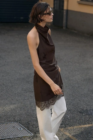 Платье-комбинация с горловиной халтер- Заказать в России