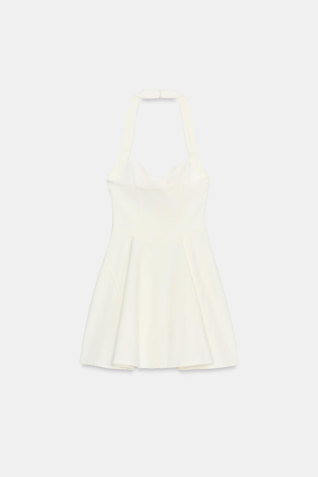 ПЛАТЬЕ ХАЛТЕР С РАСКЛЕШЕННОЙ ЮБКОЙ