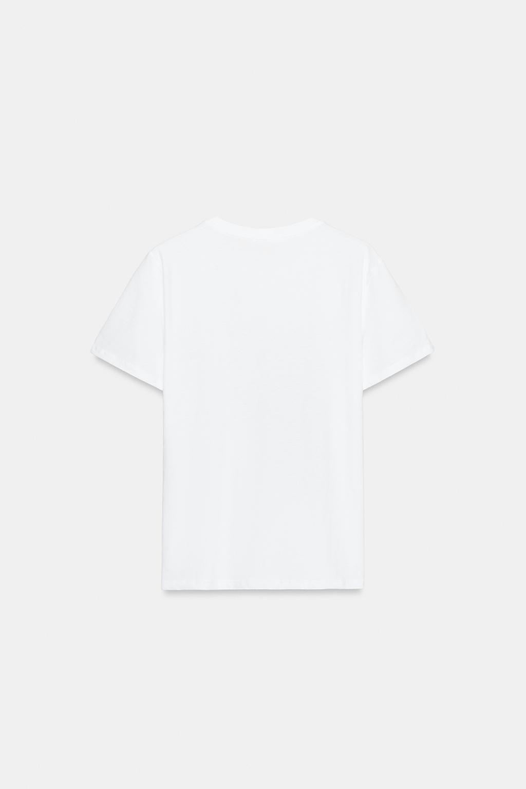 ФУТБОЛКА С МЕТАЛЛИЗИРОВАННЫМ ПРИНТОМ И КОРОТКИМИ РУКАВАМИ