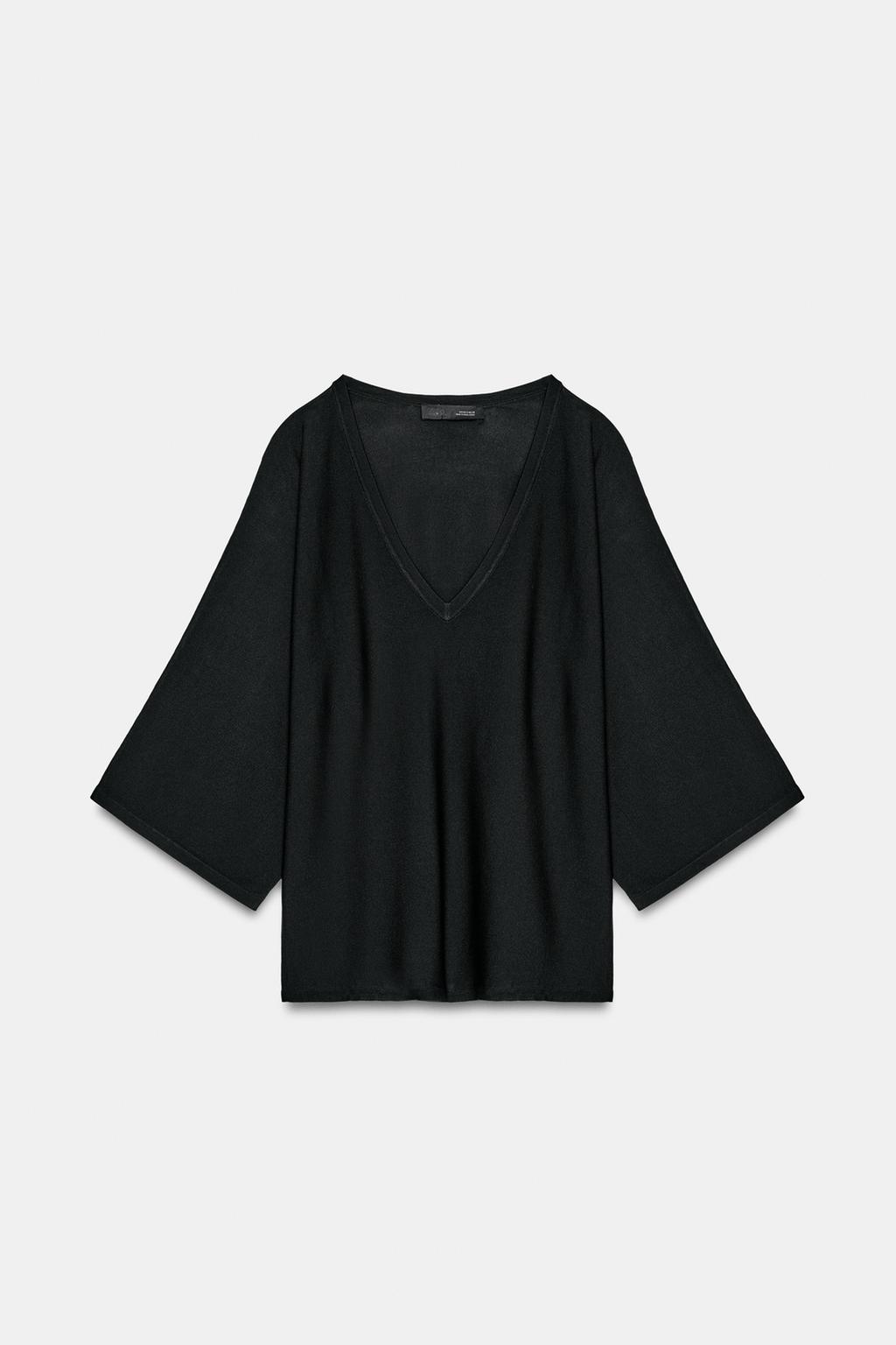 ТРИКОТАЖНЫЙ СВИТЕР С V-ОБРАЗНЫМ ВЫРЕЗОМ