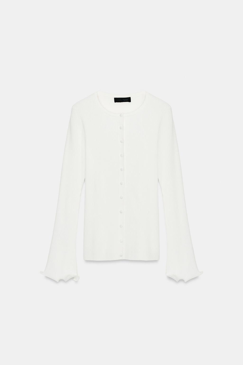 КАРДИГАН В РУБЧИК С ВОЛНИСТЫМ КРАЕМ