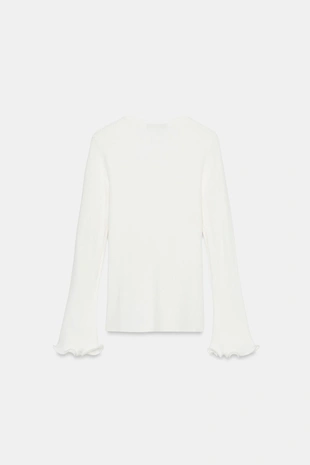 Кардиган в рубчик с волнистым краем- Заказать в России