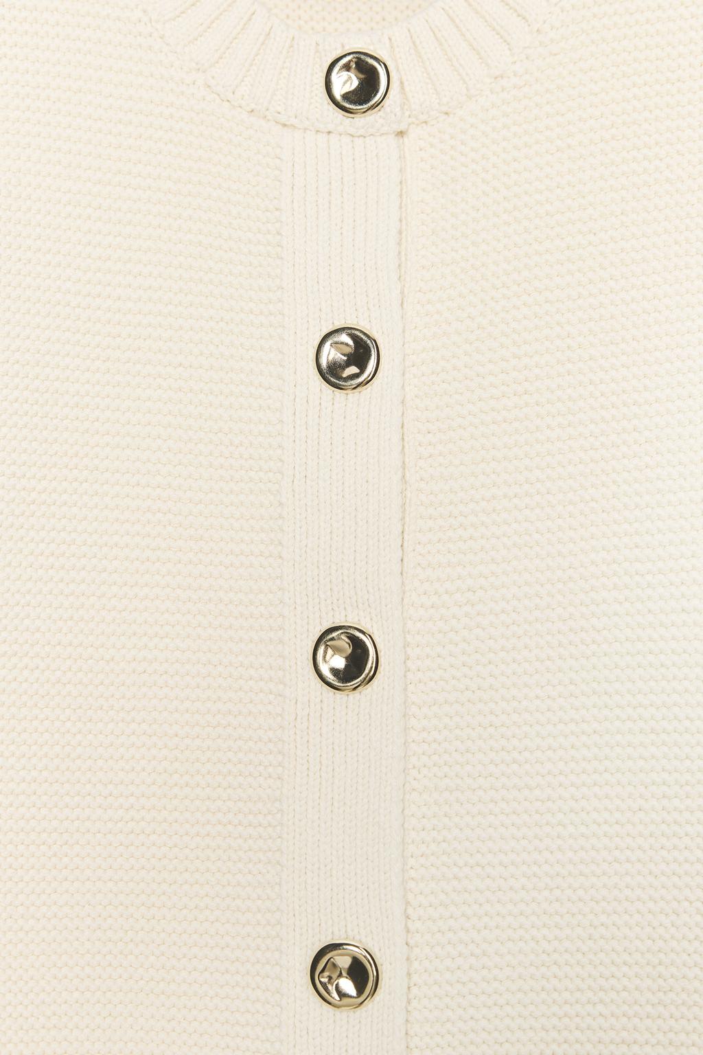 ТРИКОТАЖНЫЙ ЖИЛЕТ С ЗОЛОТЫМИ ПУГОВИЦАМИ