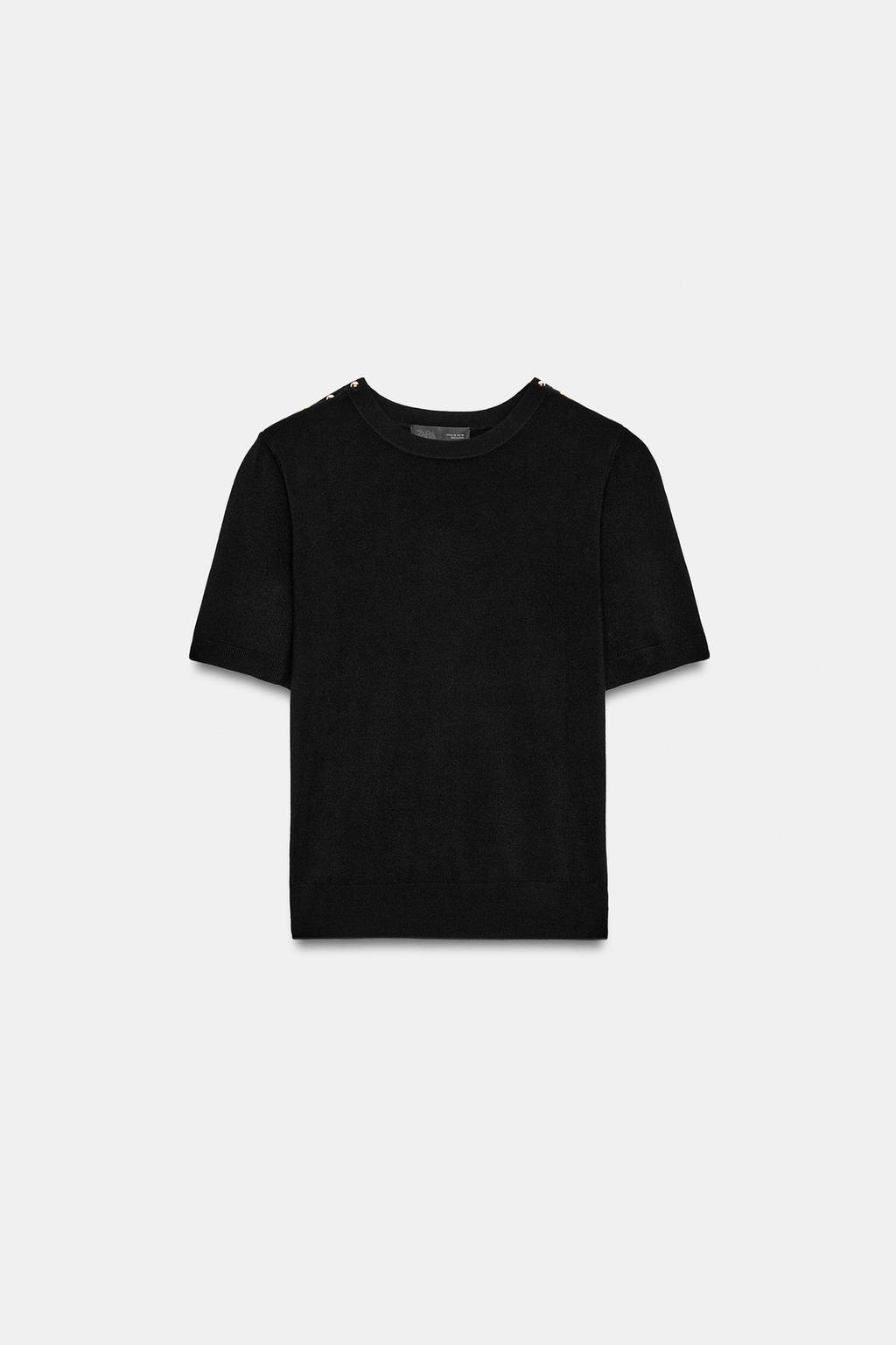 БАЗОВЫЙ ТРИКОТАЖНЫЙ СВИТЕР С КОРОТКИМИ РУКАВАМИ