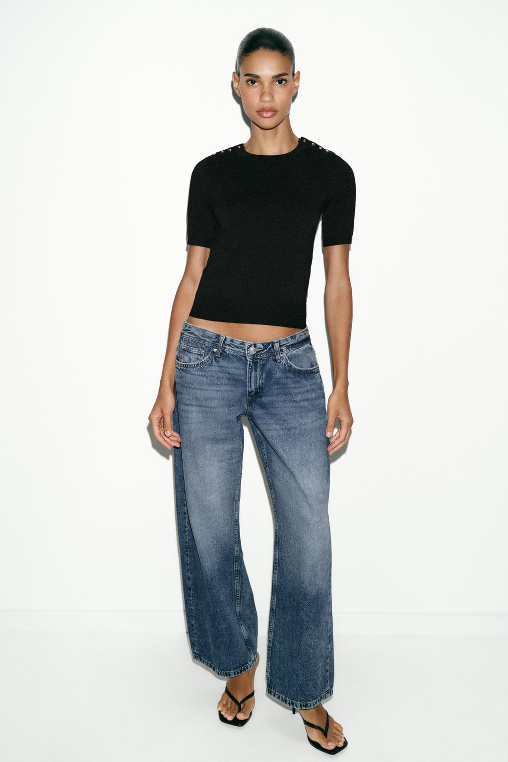 БАЗОВЫЙ ТРИКОТАЖНЫЙ СВИТЕР С КОРОТКИМИ РУКАВАМИ