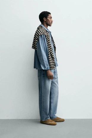 Джинсовая рубашка BOXY FIT- Заказать в России