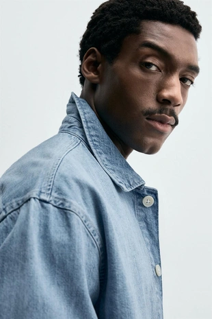 Джинсовая рубашка BOXY FIT- Заказать в России