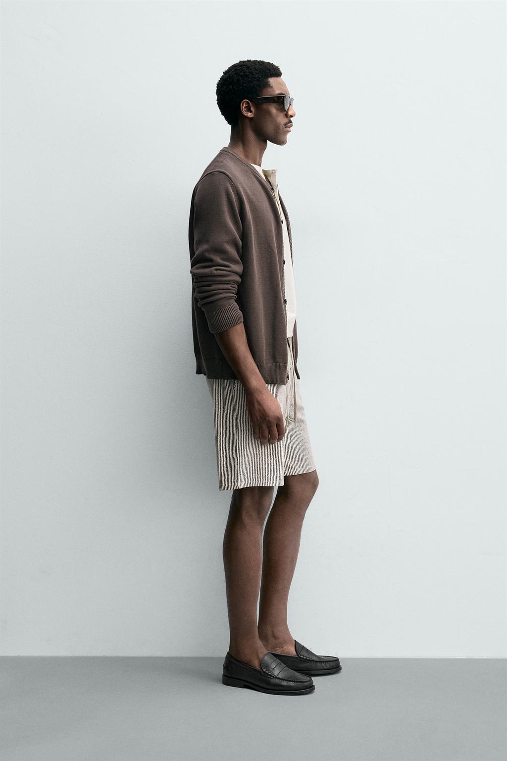 БЕРМУДЫ RELAXED FIT ИЗ ВИСКОЗЫ И ЛЬНА