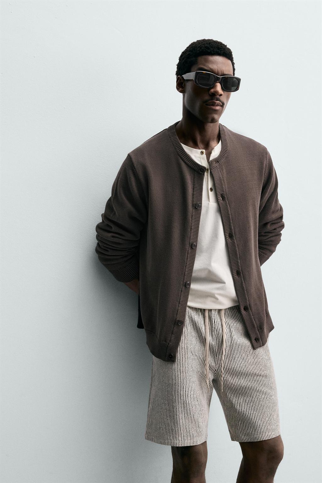 БЕРМУДЫ RELAXED FIT ИЗ ВИСКОЗЫ И ЛЬНА