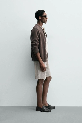 Бермуды RELAXED FIT из вискозы и льна