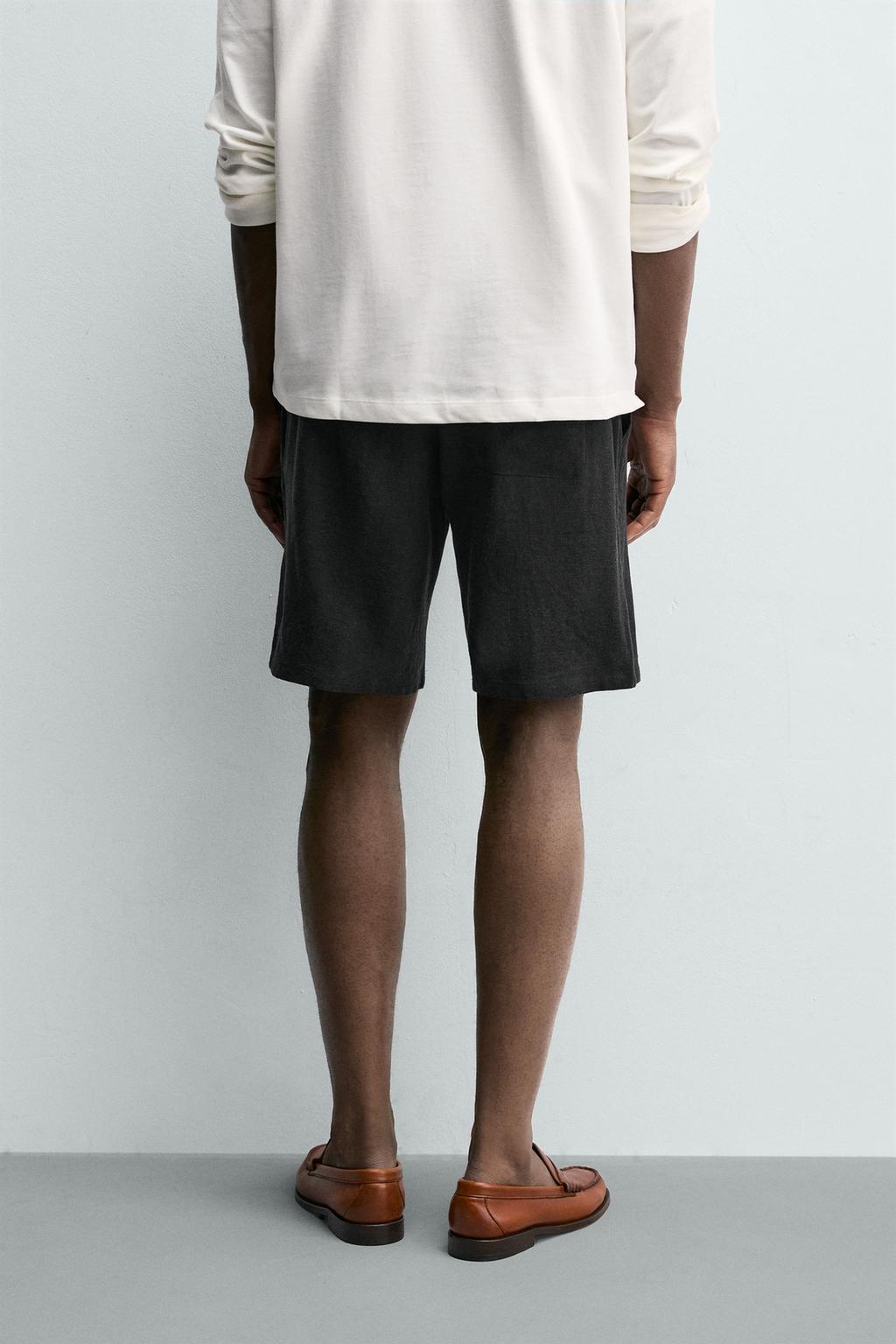 БЕРМУДЫ RELAXED FIT ИЗ ВИСКОЗЫ И ЛЬНА