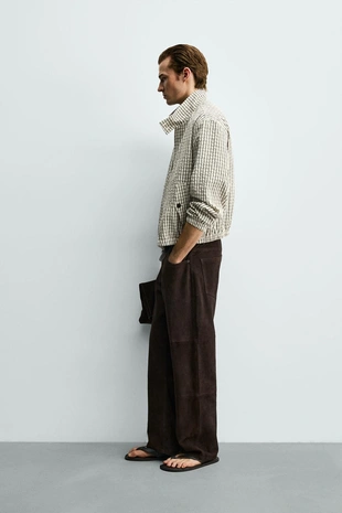 Укороченная куртка в клетку с текстурой- Заказать в России