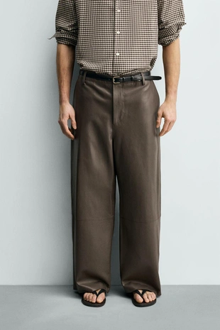 Кожаные брюки баллон- Заказать в России