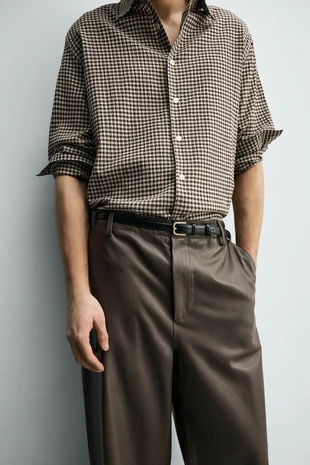 Кожаные брюки баллон- Заказать в России