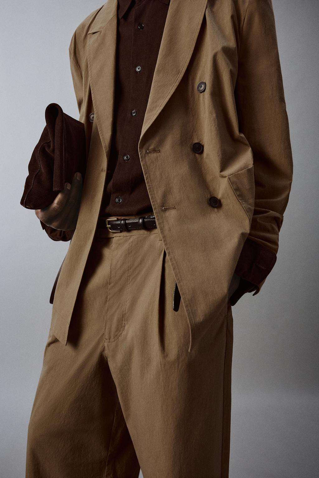 Широкие брюки-джинсы из технического хлопкового смесового материала