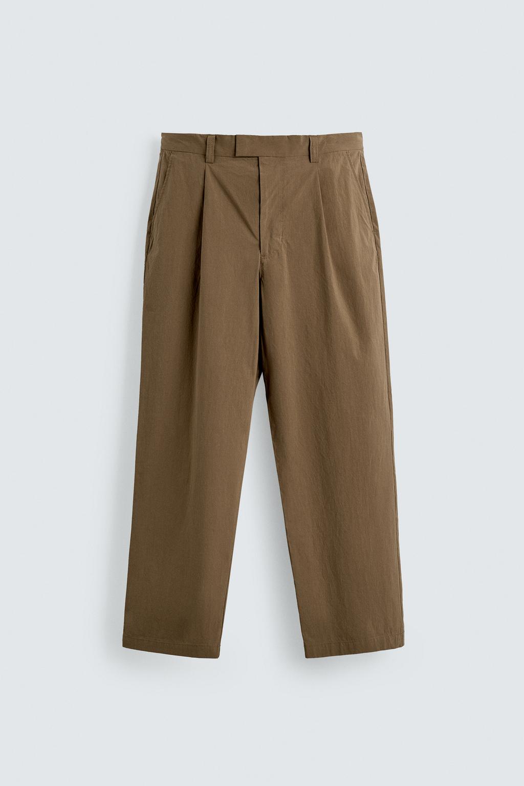 Широкие брюки-джинсы из технического хлопкового смесового материала