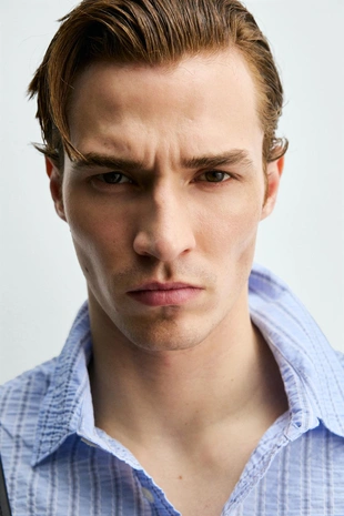 Рубашка в полоску с жатым эффектом- Заказать в России