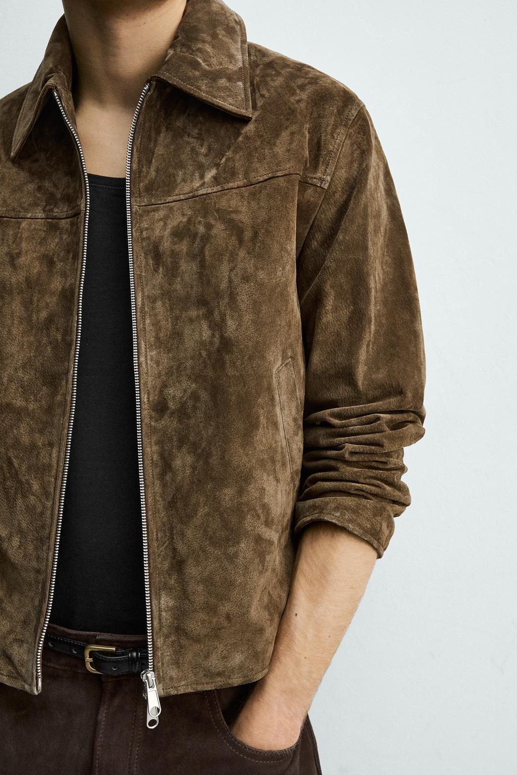 КУРТКА-РУБАШКА REGULAR FIT ИЗ ЗАМШИ