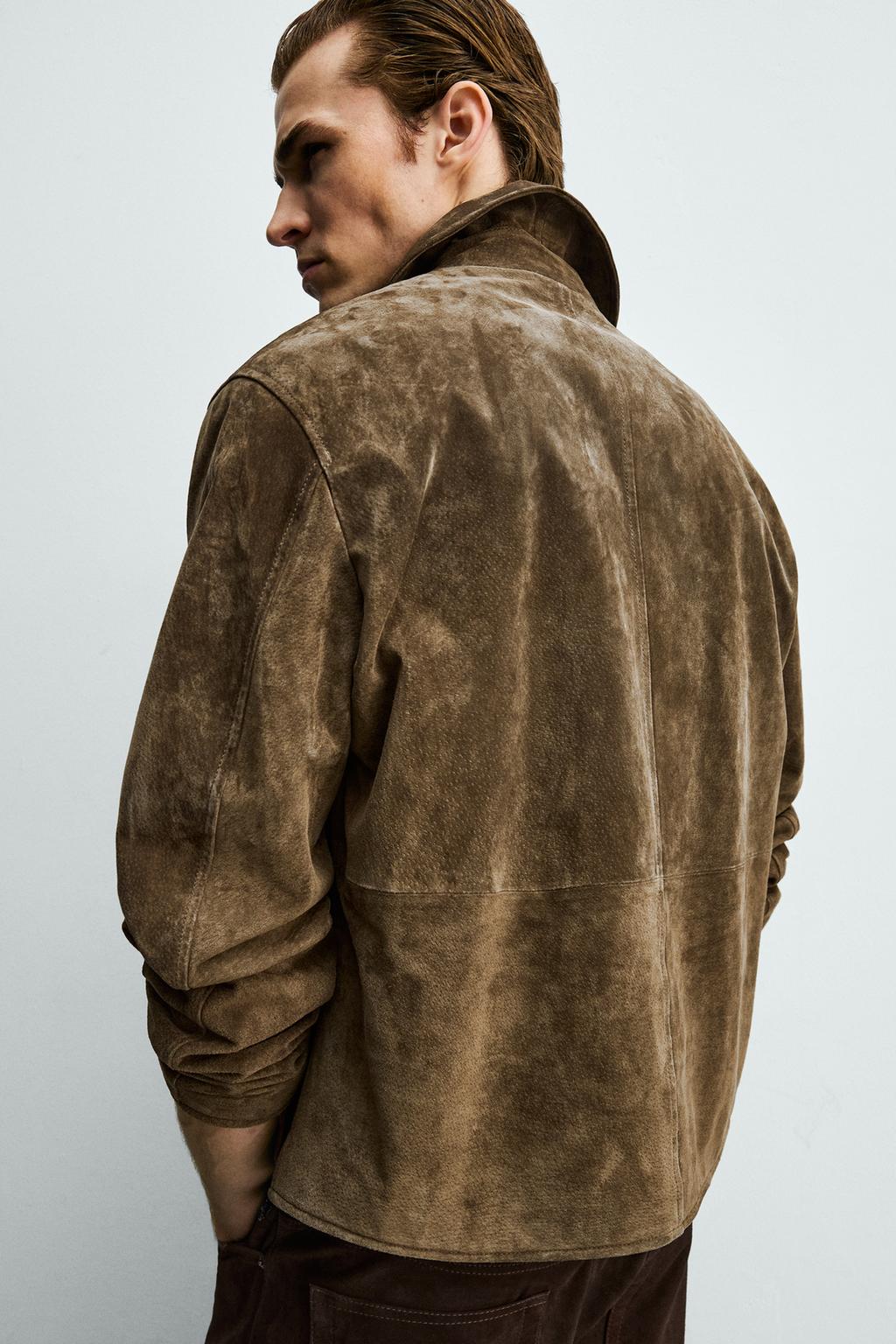 КУРТКА-РУБАШКА REGULAR FIT ИЗ ЗАМШИ