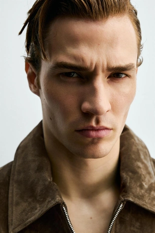 Куртка-рубашка REGULAR FIT из замши- Заказать в России