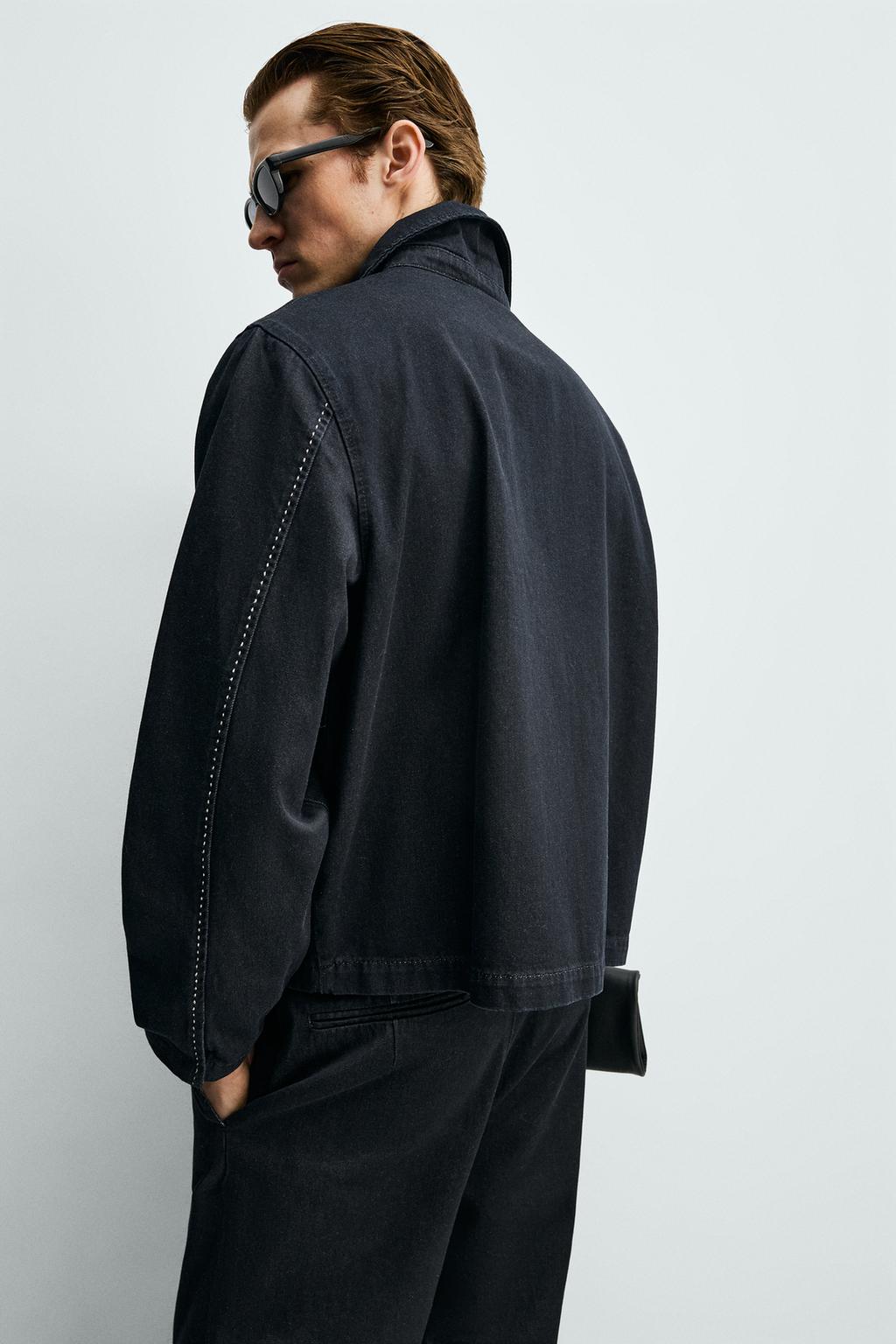 ДЖИНСОВАЯ КУРТКА С КОНТРАСТНЫМИ ШВАМИ