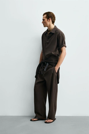 Струящиеся брюки со складками- Заказать в России