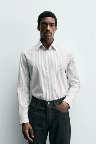 Рубашка из рельефной ткани EASY CARE- Заказать в России