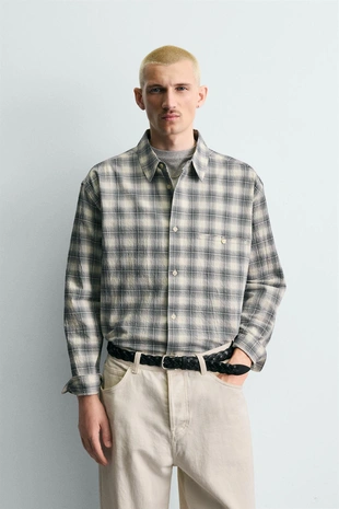 Рубашка BOXY FIT в клетку- Заказать в России