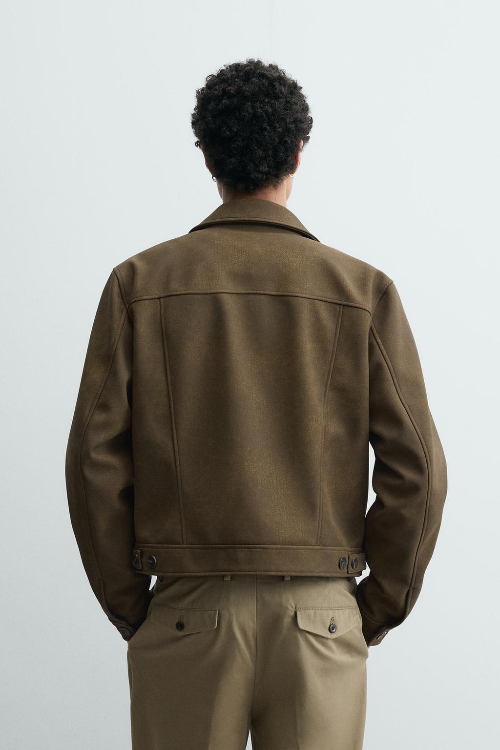 УКОРОЧЕННАЯ КУРТКА ИЗ ИСКУССТВЕННОЙ КОЖИ