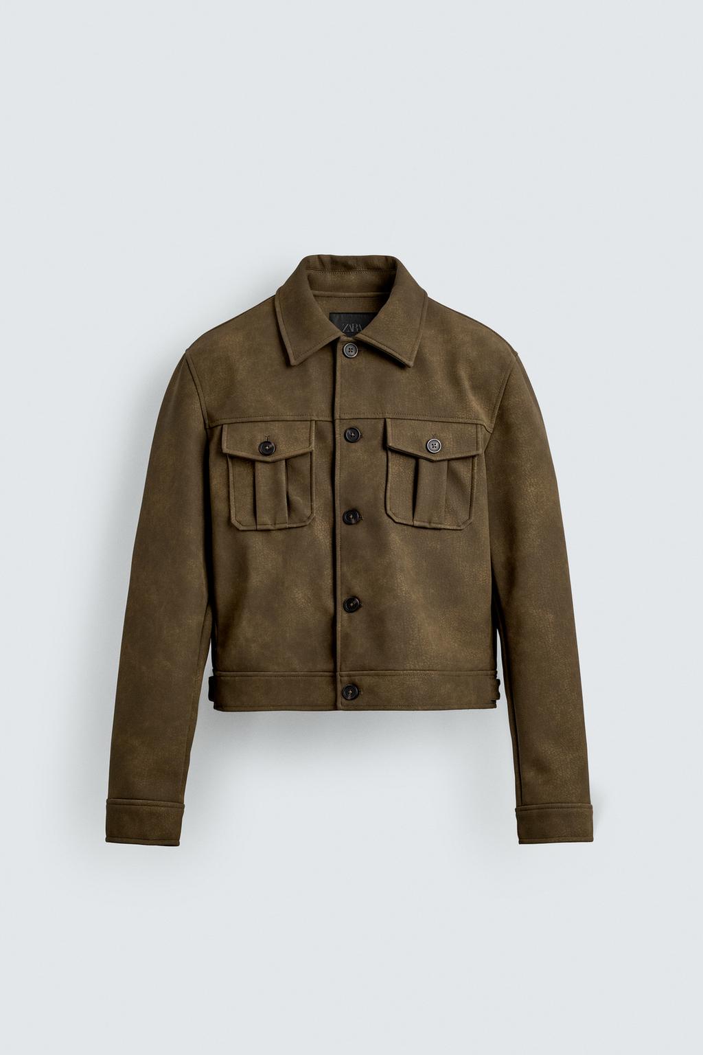 УКОРОЧЕННАЯ КУРТКА ИЗ ИСКУССТВЕННОЙ КОЖИ