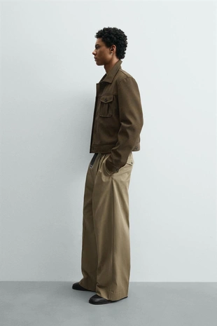 Укороченная куртка из искусственной кожи- Заказать в России