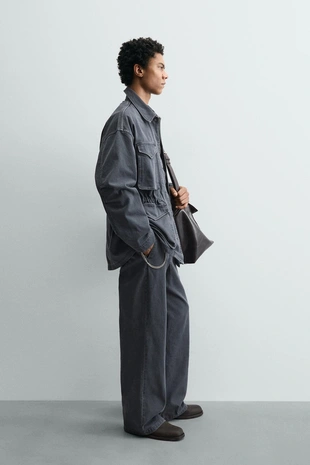 Брюки из вареного хлопка- Заказать в России