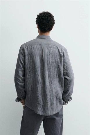 Рубашка свободного кроя в полоску- Заказать в России