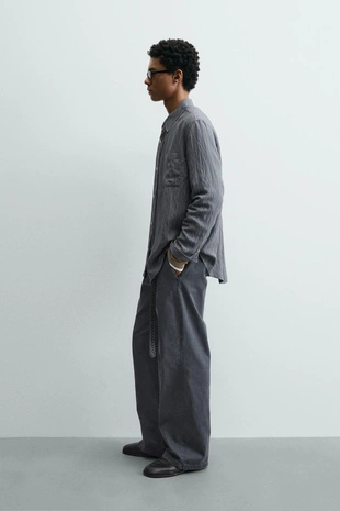 Рубашка свободного кроя в полоску- Заказать в России