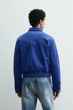 Вельветовая куртка-рубашка с молнией- Заказать в России