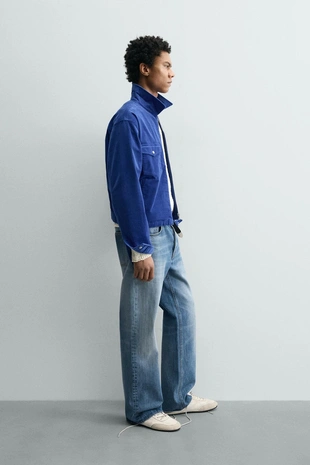 Вельветовая куртка-рубашка с молнией- Заказать в России