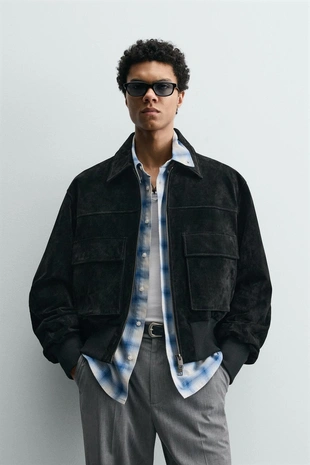 Укороченная куртка из замши- Заказать в России