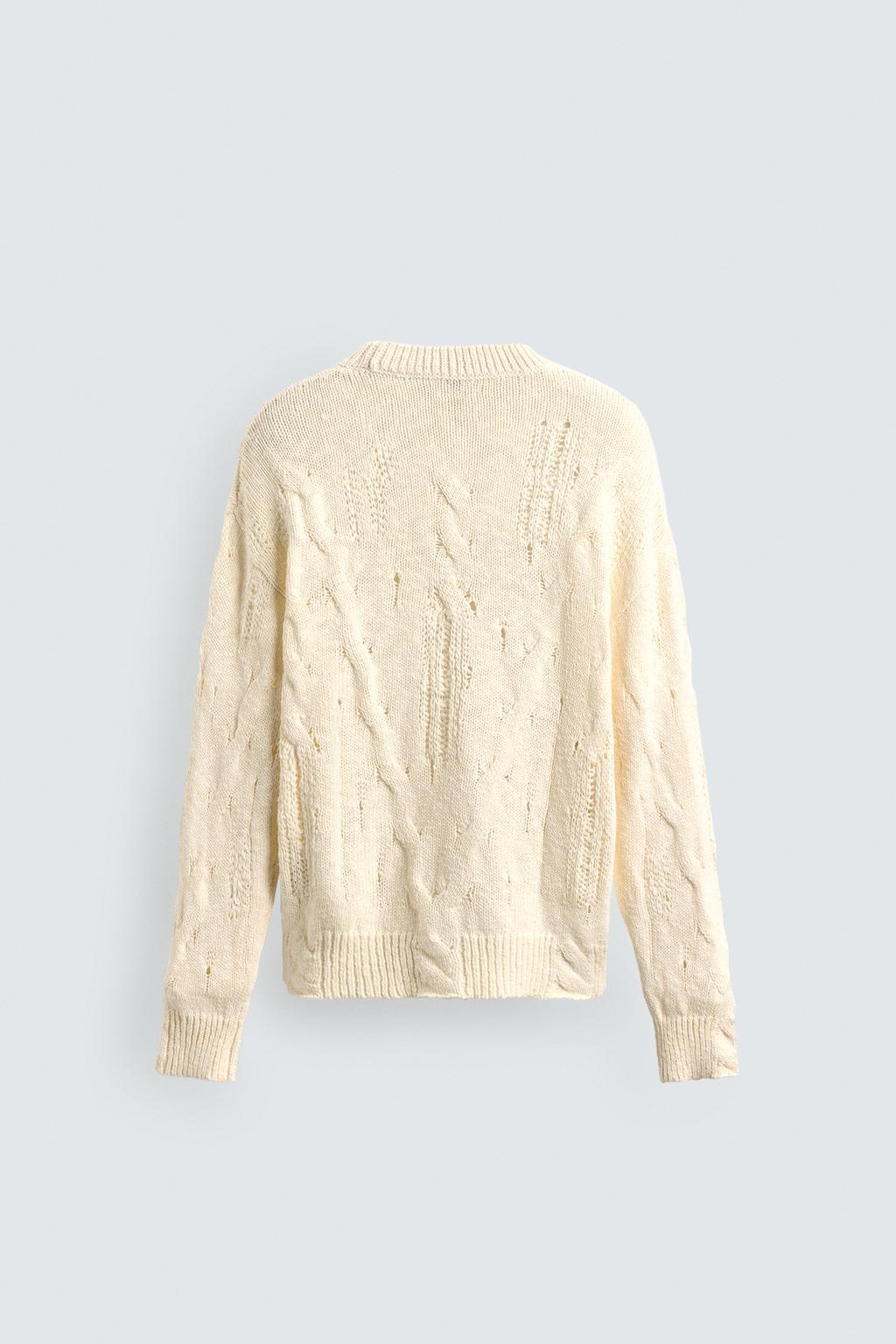 АЖУРНЫЙ СВИТЕР С УЗОРОМ «КОСЫ»