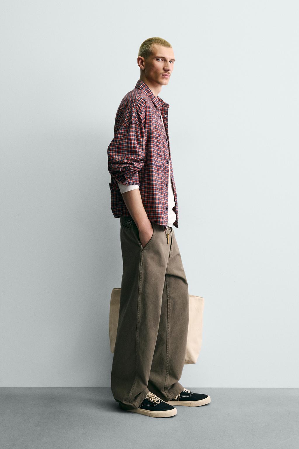 УКОРОЧЕННАЯ ФЛАНЕЛЕВАЯ РУБАШКА В КЛЕТКУ С ВЫШИВКОЙ