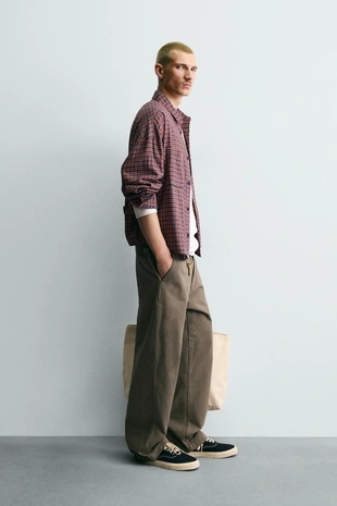 Укороченная фланелевая рубашка в клетку с вышивкой