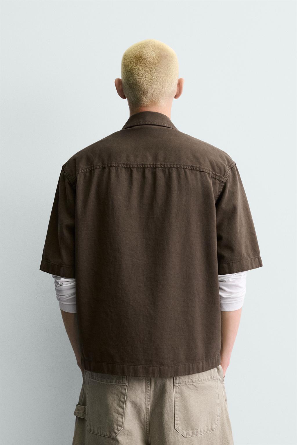 Рубашка с вышивкой и текстурой