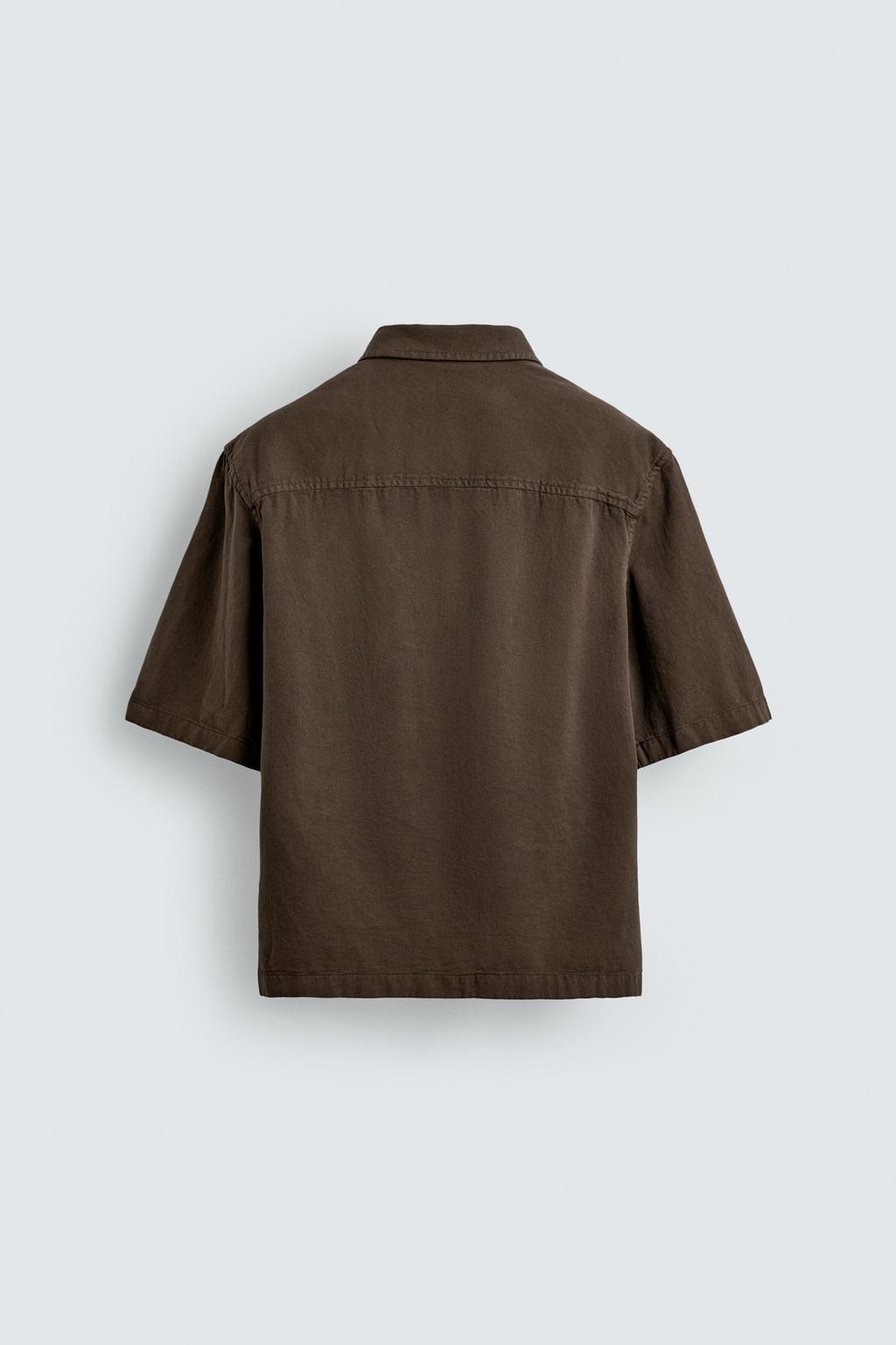 Рубашка с вышивкой и текстурой