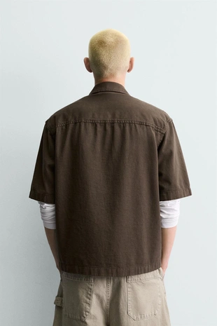 Рубашка с вышивкой и текстурой