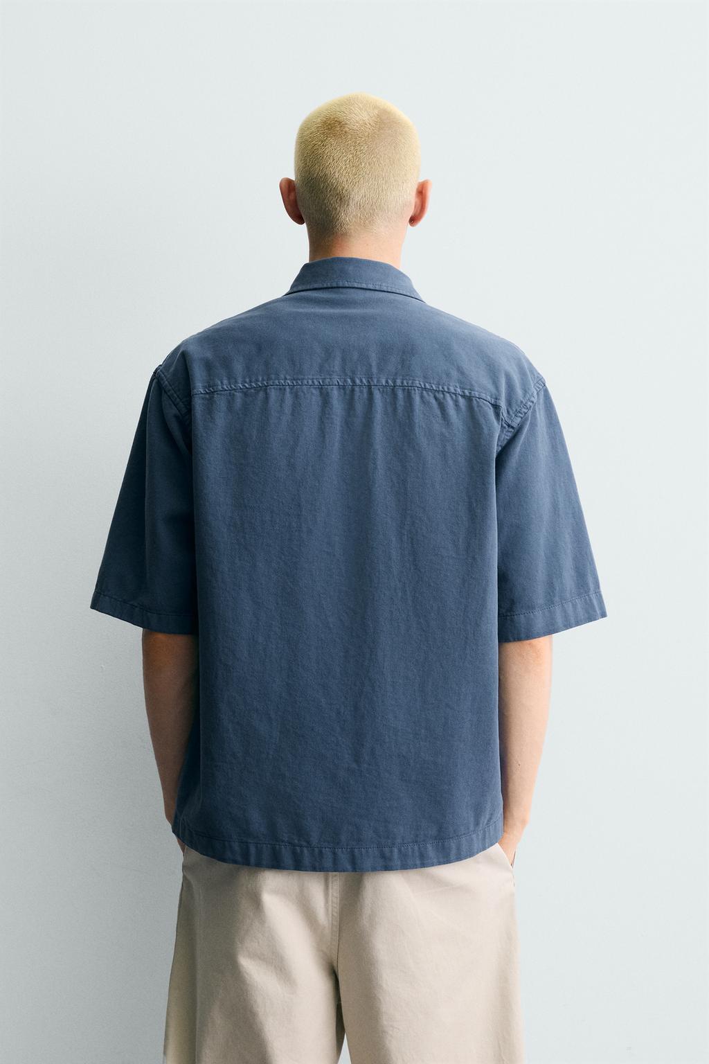 Рубашка с вышивкой и текстурой