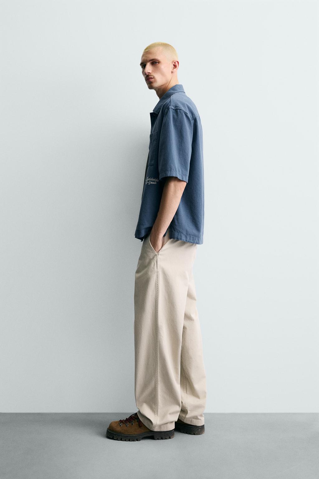 Рубашка с вышивкой и текстурой