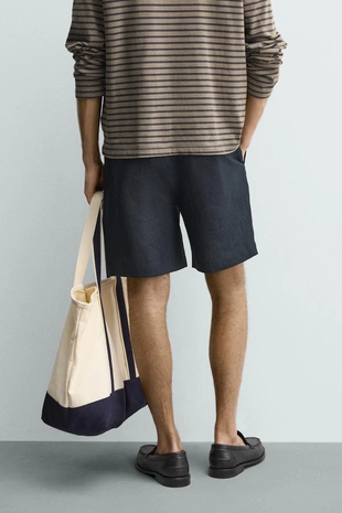 Бермуды из 100% льна классического кроя